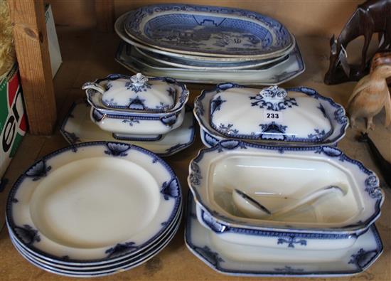 Victorian blue and white dinnerware